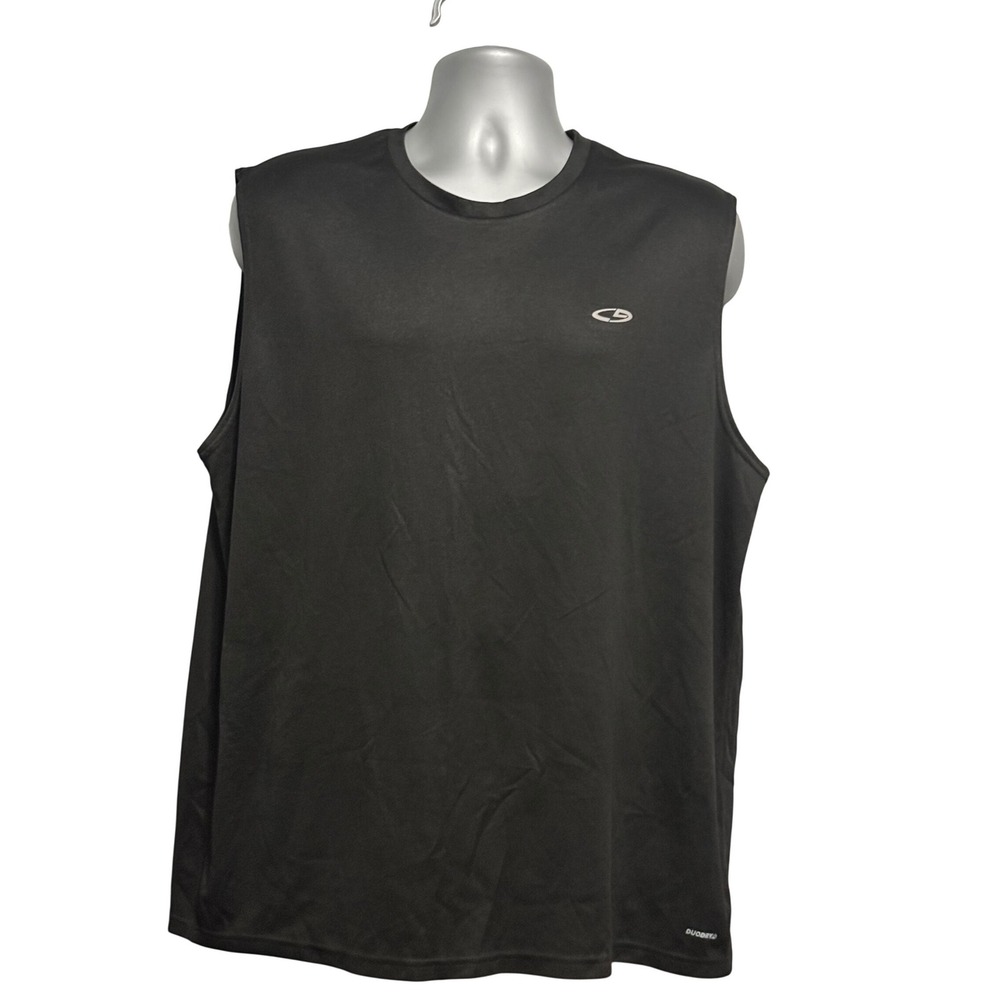 Champion Duo Dry Mens Sleeveless Athletic Shirt Black XL Crew Neck‎ Workout Tee